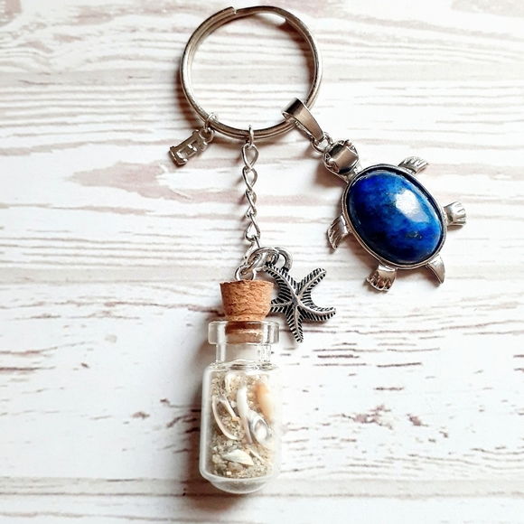 Letter "E" Ocean-Theme Keychain - Picture 3 of 4